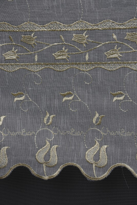 NAKIŞ 6 MODEL KREM RENK TEK KANAT Hazır dikilmiş Pileli Fon Perde 300*260 cm - 6