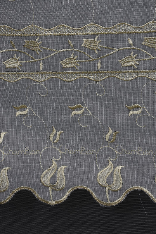 NAKIŞ 6 MODEL KREM RENK TEK KANAT Hazır dikilmiş Pileli Fon Perde 300*260 cm - 6