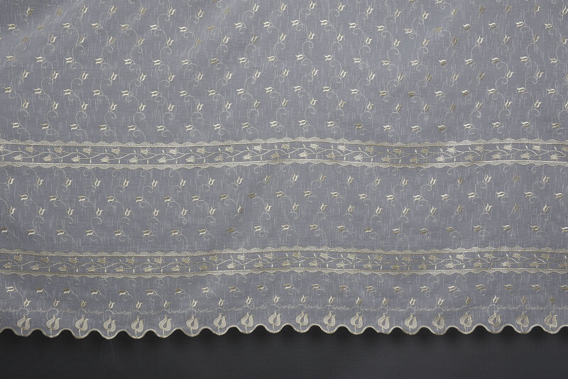 NAKIŞ 6 MODEL KREM RENK TEK KANAT Hazır dikilmiş Pileli Fon Perde 300*260 cm - 8