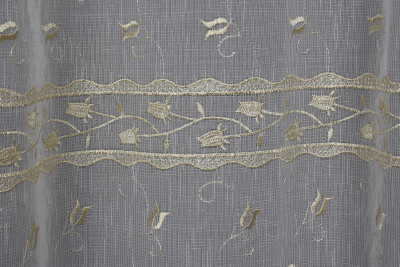 NAKIŞ 6 MODEL KREM RENK TEK KANAT Hazır dikilmiş Pileli Fon Perde 300*260 cm - 9