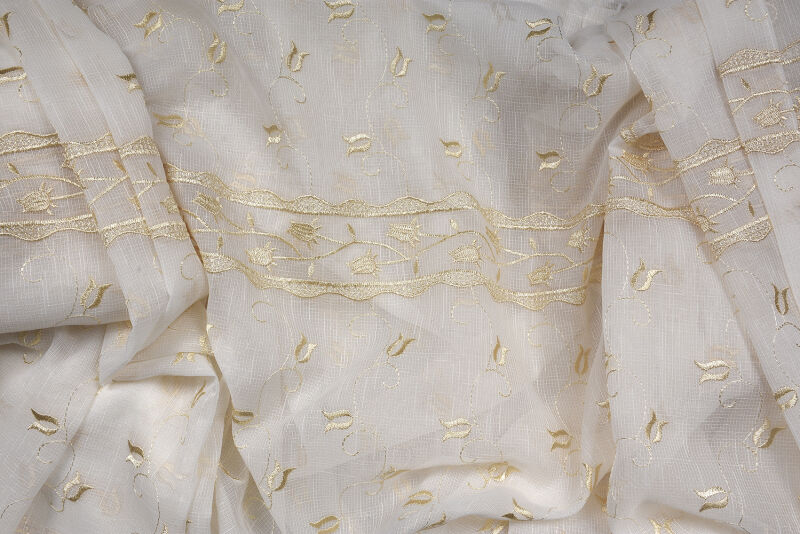 NAKIŞ 6 MODEL KREM RENK TEK KANAT Hazır dikilmiş Pileli Fon Perde 300*260 cm - 10