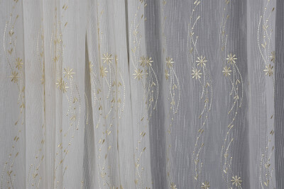 NAKIŞ 7 MODEL KREM RENK TEK KANAT Hazır dikilmiş Pileli Fon Perde 300*260 cm - 2