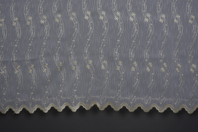 NAKIŞ 7 MODEL KREM RENK TEK KANAT Hazır dikilmiş Pileli Fon Perde 300*260 cm - 4