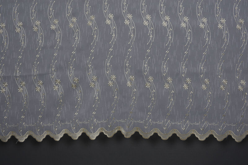 NAKIŞ 7 MODEL KREM RENK TEK KANAT Hazır dikilmiş Pileli Fon Perde 300*260 cm - 4