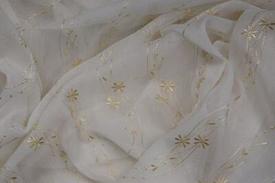 NAKIŞ 7 MODEL KREM RENK TEK KANAT Hazır dikilmiş Pileli Fon Perde 300*260 cm - 7