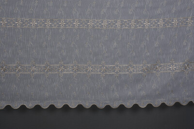 NAKIŞ 8 MODEL KREM RENK TEK KANAT Hazır dikilmiş Pileli Fon Perde 300*260 cm - 3