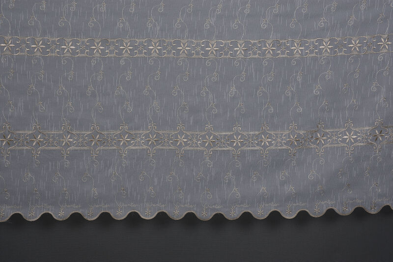 NAKIŞ 8 MODEL KREM RENK TEK KANAT Hazır dikilmiş Pileli Fon Perde 300*260 cm - 3