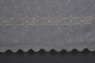 NAKIŞ 8 MODEL KREM RENK TEK KANAT Hazır dikilmiş Pileli Fon Perde 300*260 cm - 4