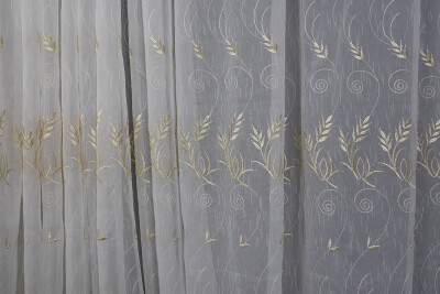 NAKIŞ 9 MODEL KREM RENK TEK KANAT Hazır dikilmiş Pileli Fon Perde 300*260 cm - 2