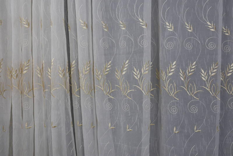 NAKIŞ 9 MODEL KREM RENK TEK KANAT Hazır dikilmiş Pileli Fon Perde 300*260 cm - 2