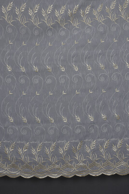 NAKIŞ 9 MODEL KREM RENK TEK KANAT Hazır dikilmiş Pileli Fon Perde 300*260 cm - 4