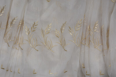 NAKIŞ 9 MODEL KREM RENK TEK KANAT Hazır dikilmiş Pileli Fon Perde 300*260 cm - 9