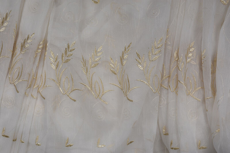 NAKIŞ 9 MODEL KREM RENK TEK KANAT Hazır dikilmiş Pileli Fon Perde 300*260 cm - 9