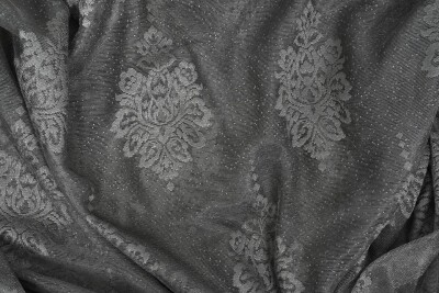 NOKTALI DAMAKS MODEL ANTRASİT RENK TEK KANAT Pileli Fon Perde 75*260 cm - 1