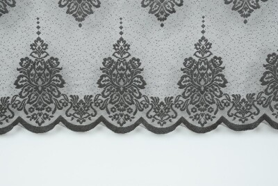 NOKTALI DAMAKS MODEL ANTRASİT RENK TEK KANAT Pileli Fon Perde 75*260 cm - 3