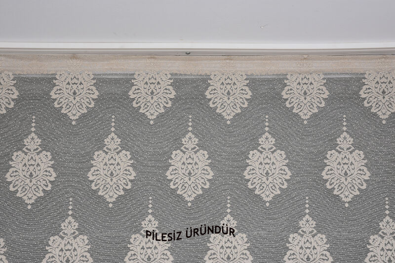 NOKTALI DAMAKS MODEL VİZON RENK PİLESİZ TEK KANAT Fon Perde 300*260 cm - 4