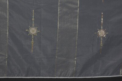 ORGANZE 1050 NAKIŞLI PULLU KREM RENK 5_3 Hazır dikilmiş Pileli Fon Perde 300*260 cm - 7