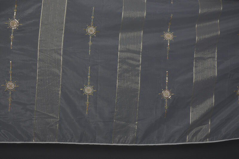 ORGANZE 1050 NAKIŞLI PULLU KREM RENK 5_3 Hazır dikilmiş Pileli Fon Perde 300*260 cm - 8