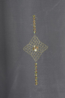 ORGANZE 1150 NAKIŞLI PULLU KREM RENK 5_3 Hazır dikilmiş Pileli Fon Perde 300*260 cm - 3