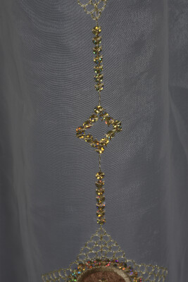 ORGANZE 1150 NAKIŞLI PULLU KREM RENK 5_3 Hazır dikilmiş Pileli Fon Perde 300*260 cm - 6