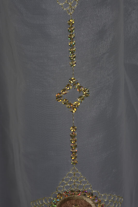 ORGANZE 1150 NAKIŞLI PULLU KREM RENK 5_3 Hazır dikilmiş Pileli Fon Perde 300*260 cm - 6