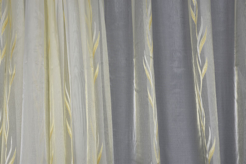 ORGANZE 1250 KREM RENK 5_3 Hazır dikilmiş Pileli Fon Perde 300*260 cm - 4