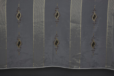 ORGANZE 1350 NAKIŞLI PULLU KREM RENK 5_3 Hazır dikilmiş Pileli Fon Perde 300*260 cm - 3