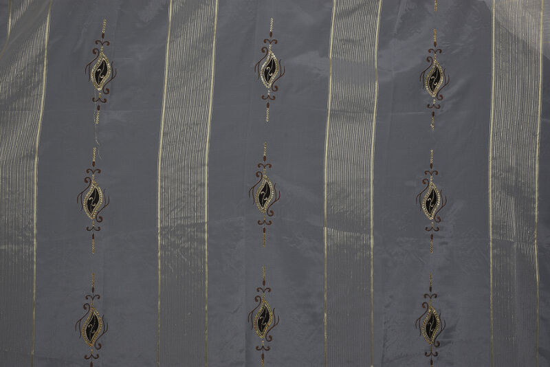 ORGANZE 1350 NAKIŞLI PULLU KREM RENK 5_3 Hazır dikilmiş Pileli Fon Perde 300*260 cm - 4