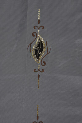 ORGANZE 1350 NAKIŞLI PULLU KREM RENK 5_3 Hazır dikilmiş Pileli Fon Perde 300*260 cm - 7