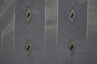 ORGANZE 1350 NAKIŞLI PULLU KREM RENK 5_3 Hazır dikilmiş Pileli Fon Perde 300*260 cm - 9