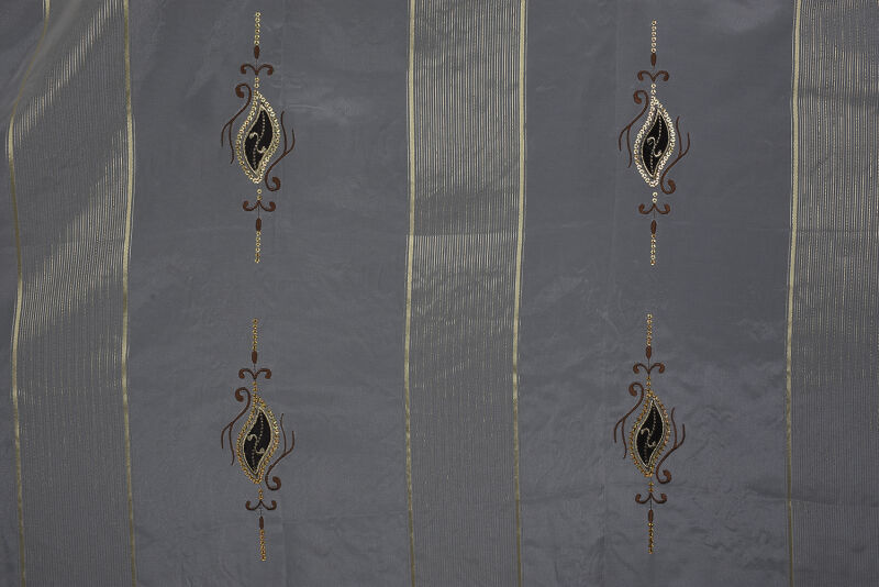 ORGANZE 1350 NAKIŞLI PULLU KREM RENK 5_3 Hazır dikilmiş Pileli Fon Perde 300*260 cm - 9