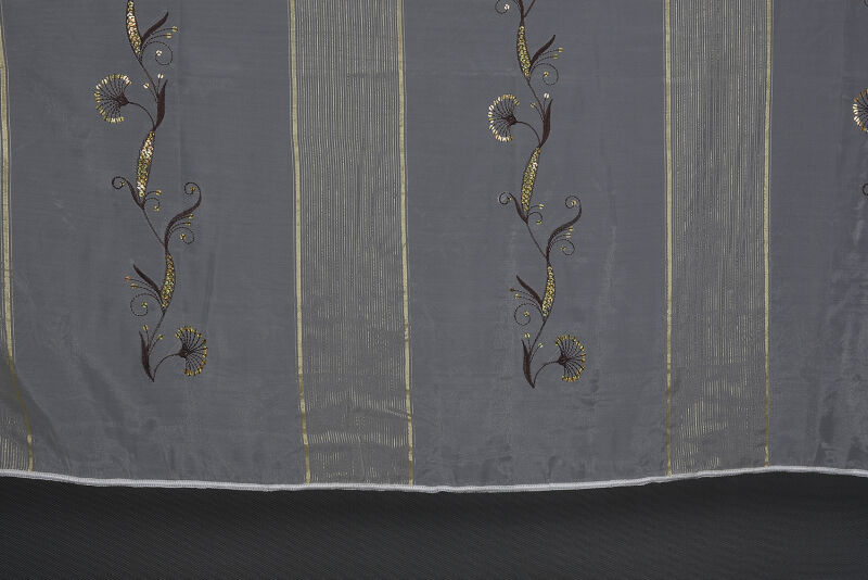 ORGANZE 1450 NAKIŞLI PULLU KREM RENK 5_3 Hazır dikilmiş Pileli Fon Perde 300*260 cm - 3