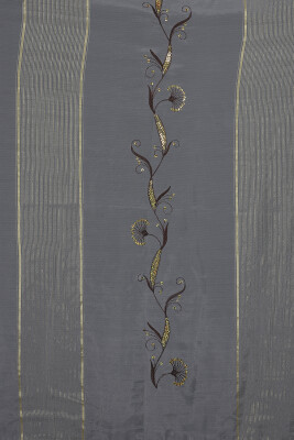 ORGANZE 1450 NAKIŞLI PULLU KREM RENK 5_3 Hazır dikilmiş Pileli Fon Perde 300*260 cm - 4