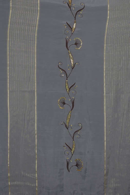 ORGANZE 1450 NAKIŞLI PULLU KREM RENK 5_3 Hazır dikilmiş Pileli Fon Perde 300*260 cm - 4