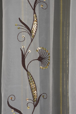 ORGANZE 1450 NAKIŞLI PULLU KREM RENK 5_3 Hazır dikilmiş Pileli Fon Perde 300*260 cm - 10