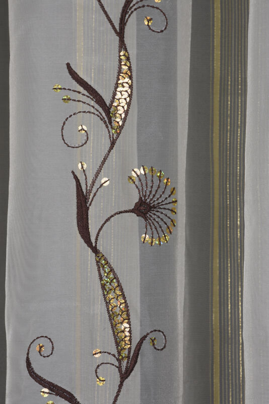 ORGANZE 1450 NAKIŞLI PULLU KREM RENK 5_3 Hazır dikilmiş Pileli Fon Perde 300*260 cm - 10