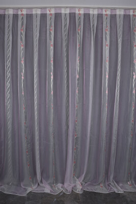 ORGANZE 1550 KREM RENK 5_3 Hazır dikilmiş Pileli Fon Perde 300*260 cm - 1