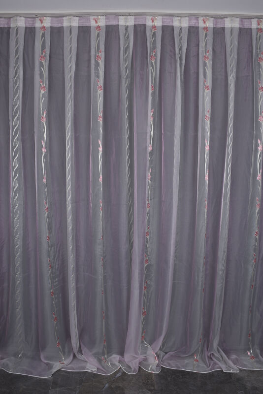 ORGANZE 1550 KREM RENK 5_3 Hazır dikilmiş Pileli Fon Perde 300*260 cm - 1