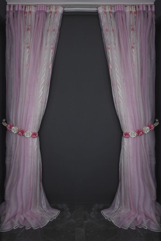 ORGANZE 1550 KREM RENK 5_3 Hazır dikilmiş Pileli Fon Perde 300*260 cm - 12