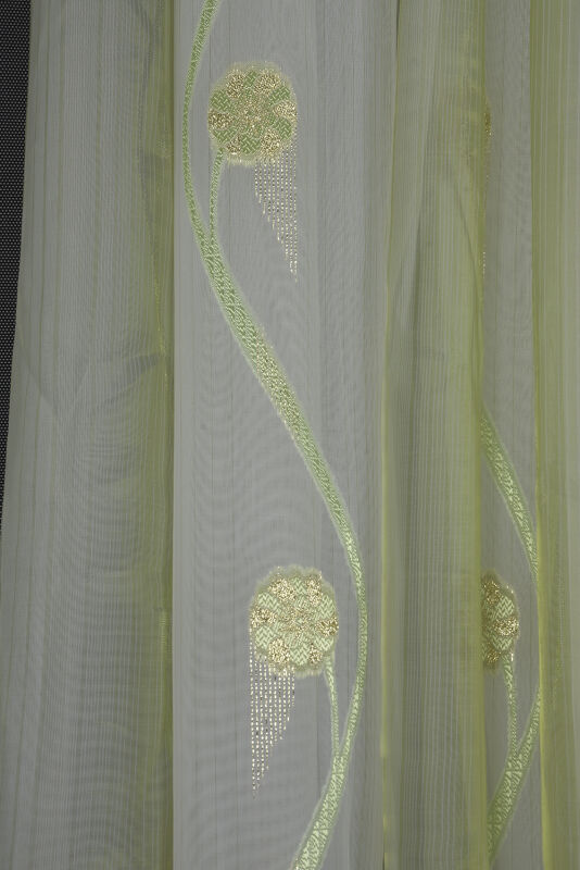 ORGANZE 1750 KREM RENK 5_3 Hazır dikilmiş Pileli Fon Perde 300*260 cm - 5