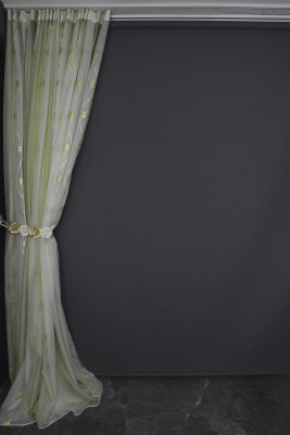 ORGANZE 1750 KREM RENK 5_3 Hazır dikilmiş Pileli Fon Perde 300*260 cm - 12