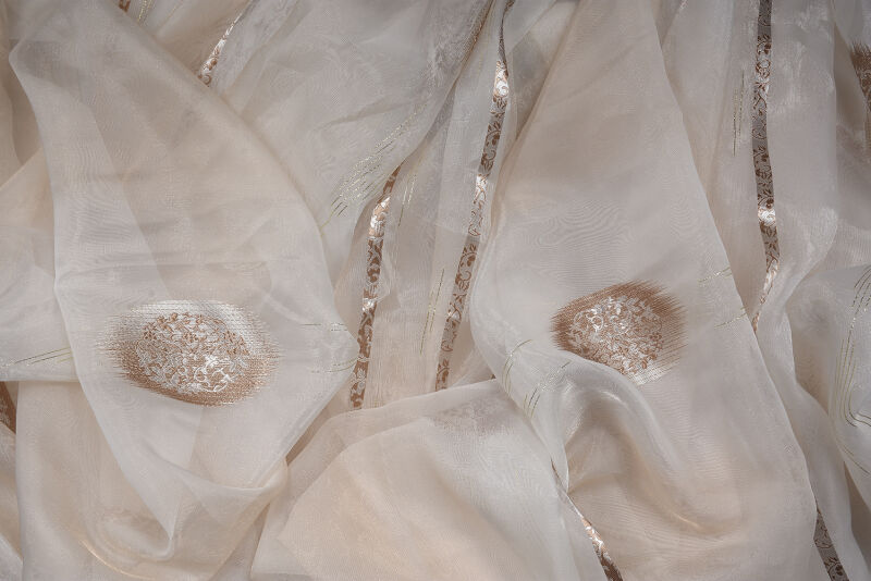 ORGANZE 1800 KREM RENK 5_3 Hazır dikilmiş Pileli Fon Perde 300*260 cm - 7