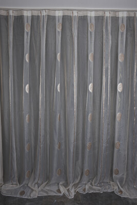 ORGANZE 1800 KREM RENK 5_3 Hazır dikilmiş Pileli Fon Perde 300*260 cm - AKÇA TEKSTİL