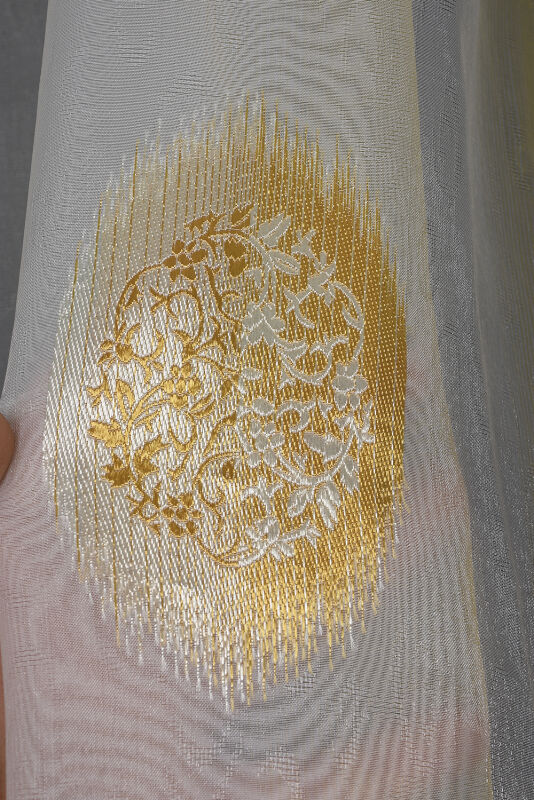 ORGANZE 1850 KREM RENK 5_3 Hazır dikilmiş Pileli Fon Perde 300*260 cm - 4