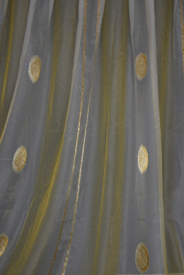 ORGANZE 1850 KREM RENK 5_3 Hazır dikilmiş Pileli Fon Perde 300*260 cm - 8