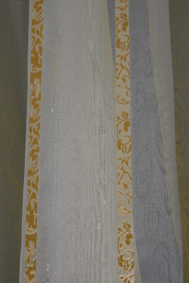 ORGANZE 1850 KREM RENK 5_3 Hazır dikilmiş Pileli Fon Perde 300*260 cm - 3