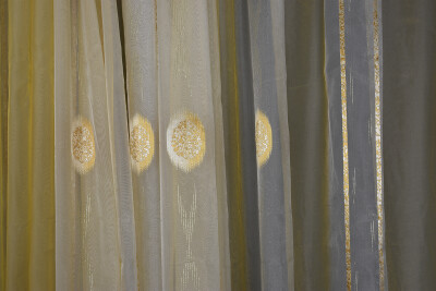 ORGANZE 1850 KREM RENK 5_3 Hazır dikilmiş Pileli Fon Perde 300*260 cm - 5