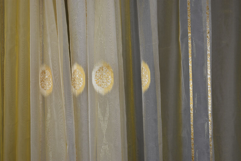 ORGANZE 1850 KREM RENK 5_3 Hazır dikilmiş Pileli Fon Perde 300*260 cm - 5