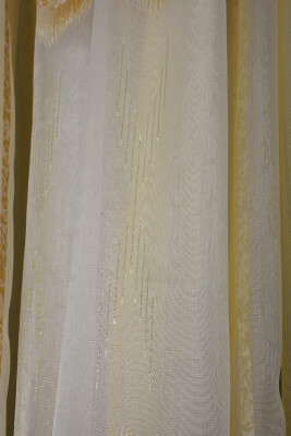 ORGANZE 1850 KREM RENK 5_3 Hazır dikilmiş Pileli Fon Perde 300*260 cm - 7