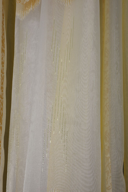 ORGANZE 1850 KREM RENK 5_3 Hazır dikilmiş Pileli Fon Perde 300*260 cm - 7